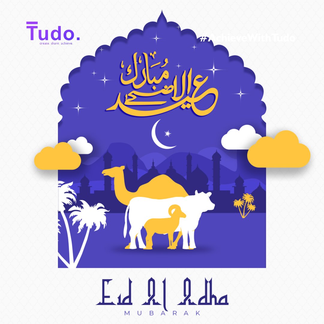 MyTudoapp's tweet photo. Wishing you a happy Eid al-Adha. Cherish every moment of this beautiful festival and may your dreams come through soon.

#eiduladha #eidmubarak #EidAlAdha https://t.co/IkIsGdiDRK