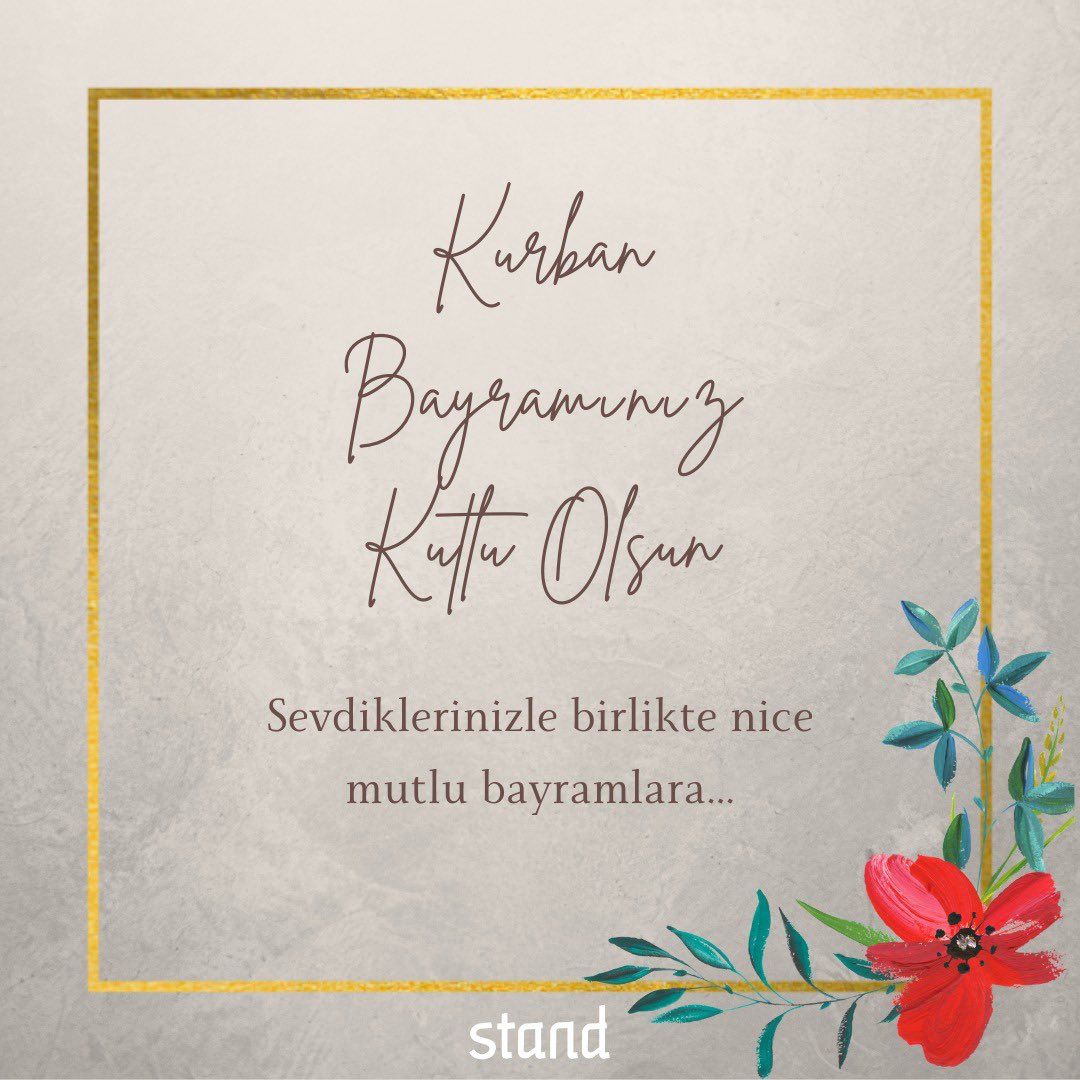 Sevdiklerinizle birlikte nice mutlu bayramlar geçirmeniz dileğiyle...

Kurban bayramınız kutlu olsun!

#Stand #StandTalents #KurbanBayramı #KutluOlsun
