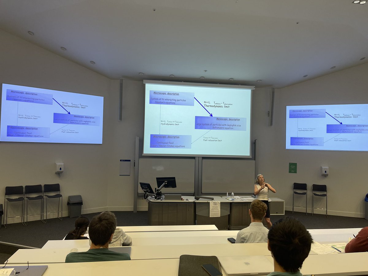 thosine_babs's tweet photo. Day 2 of the #vICM overlay conference. Plenary talk by Prof Laure Saint-Raymond on a Statistical approach for dynamics of dilute gases.
#ICM2022 https://t.co/FbzynLEhP5