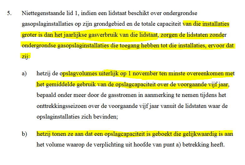 FrankvdFields's tweet photo. @DevliegerErik @RobJetten EU landen met een grotere opslagcapaciteit (oftewel overschot) MOETEN afspraken maken met landen die zijn aangesloten op de gasinfrastructuur om te zorgen voor een opslag gelijk aan het verbruik van de afgelopen vijf jaar. https://t.co/WNz54mtrJj