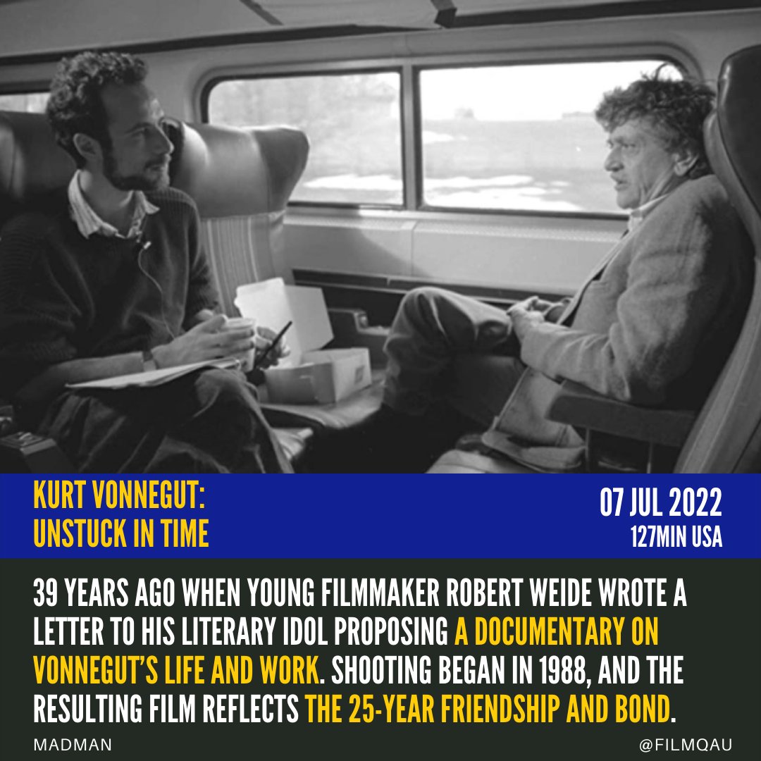 filmqAU's tweet image. 39 years ago Robert Weide wrote a letter to his literary idol proposing a documentary on Vonnegut’s life and work. Shooting began in 1988, and the resulting film reflects the 25-year friendship and bond. #KurtVonnegut #UnstuckInTime out 07 July. #filmQ #Madman @MadmanFilms