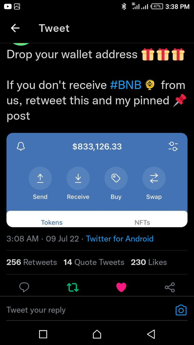 Blessin07986133's tweet photo. @CryptoMineTab bnb1d984ry39tlw45f28g6z3x9nghvgdg6xnf74pj7 https://t.co/SKSIzuUEeo