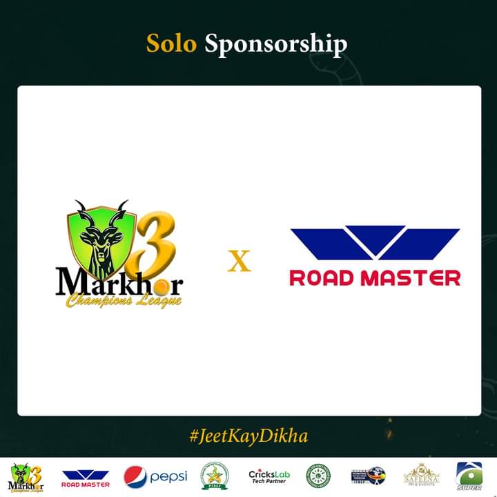 MarkhorLeague's tweet photo. - Sponsorship Alert 

Markhor champions Trophy x Road Master 

#MCL2022 #CricksLab #JeetKayDikha #RoadMaster #TapeBallCricket #CricketTwitter https://t.co/yY82qpTxfa