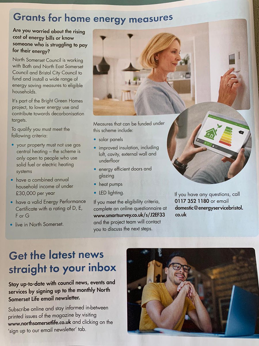 The cost of living and energy cost crisis is going to become more and more important in the coming months and years 

Good work from <a href="/NorthSomersetC/">North Somerset Council</a> here 

(Taken from North Somerset Life magazine)

#WestonAtHart
#independent