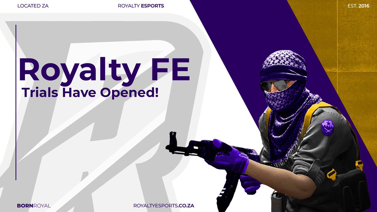 Royalty Esports (@za_royalty) on Twitter photo Hello beautiful people, happy Saturday. We are opening trials for the Female Counter Strike Global Offensive team. If you are interested in becoming Royalty this is your shot. ๐๐
Contact <a href="/rachhhvd/">rach ๆนๅ</a> through DM on twitter.
We are excited to see what you've got!๐
#BornRoyal Hello beautiful people, happy Saturday. We are opening trials for the Female Counter Strike Global Offensive team. If you are interested in becoming Royalty this is your shot. ๐๐
Contact <a href="/rachhhvd/">rach ๆนๅ</a> through DM on twitter.
We are excited to see what you've got!๐
#BornRoyal