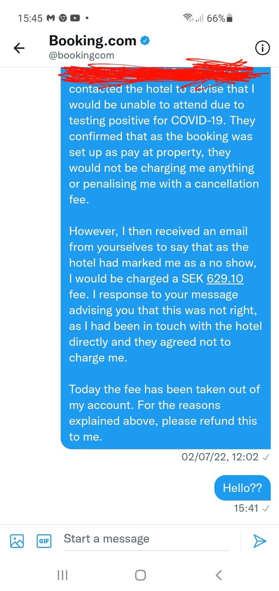 MarezWool's tweet photo. @bookingcom Like what is the point of even having a DM function if you don't even check and respond to them? https://t.co/eywR5sfigU