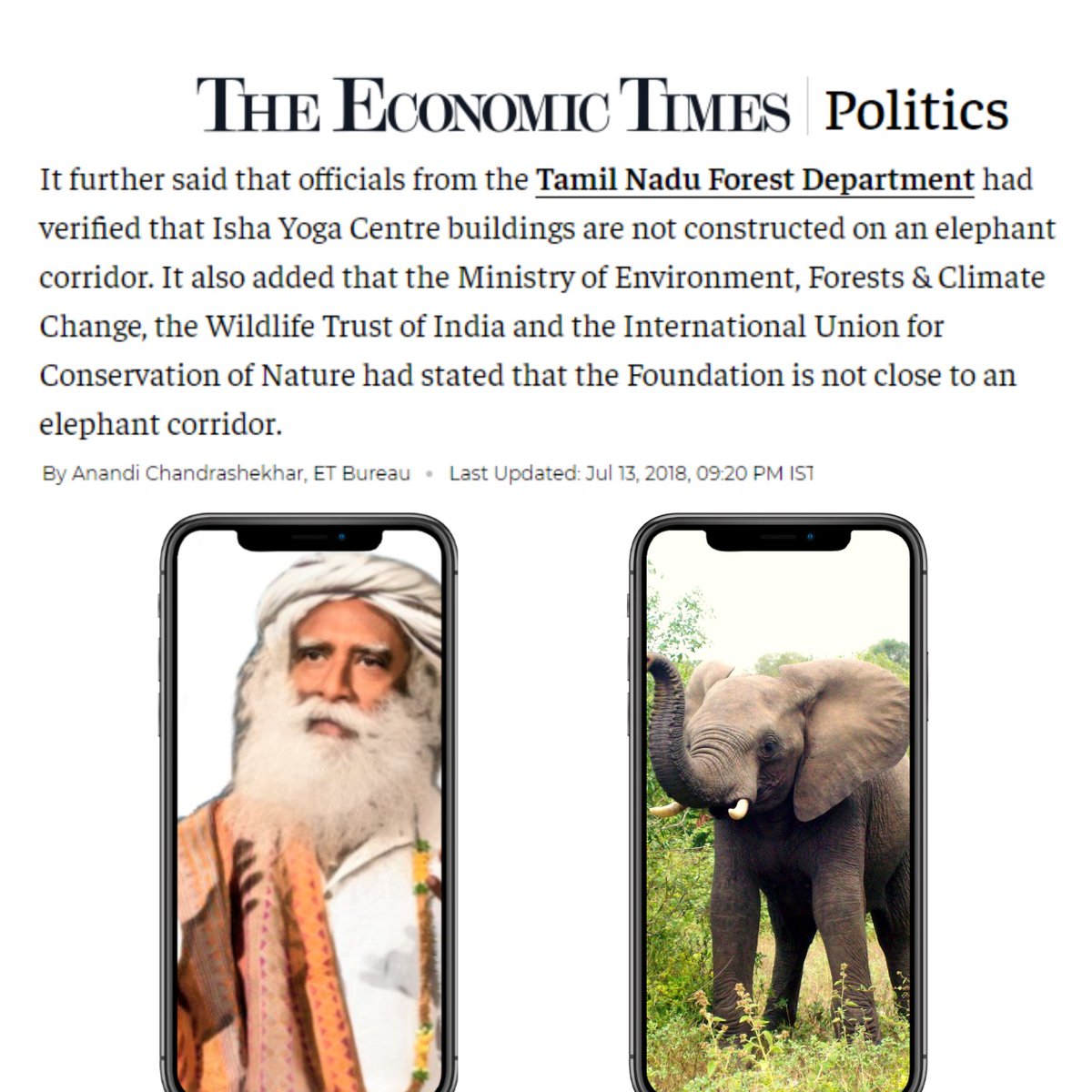 ls_tweeting's tweet image. There is no truth in the allegation of Land Encroachment or Elephant corridor. But time and again few motivated groups are creating such insinuations without any proof. It's unfortunate waste of time and energy #EndIrresponsibleJournalism