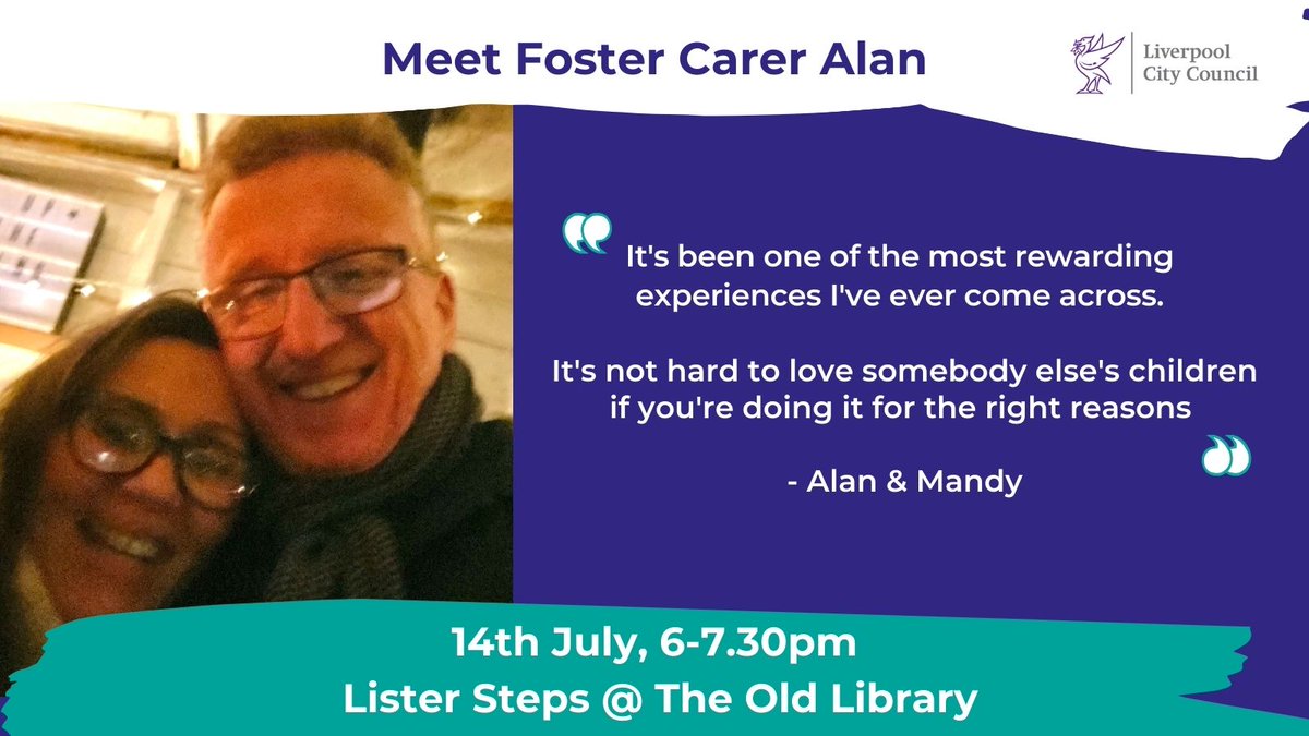 Want to do something really special? Have you ever thought about fostering?

Our fantastic fostering team is holding an information event on Thursday, 14 July,

Get along to <a href="/ListerStepsTOL/">Lister Steps at The Old Library</a> Green Lane, L13 7EB, at 6pm