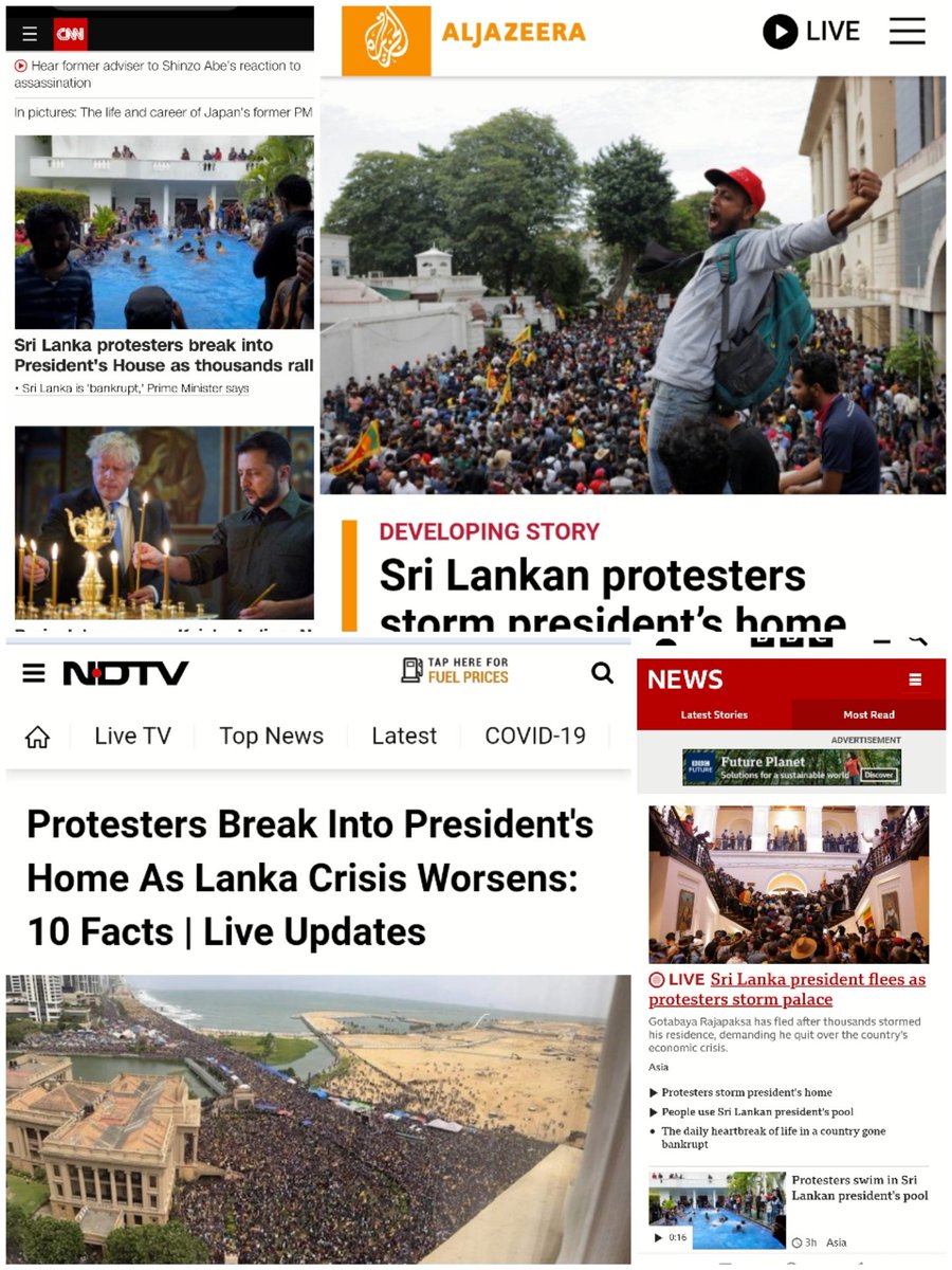 Rashmike96's tweet photo. Today it was a major news on international media ❤️ #SriLanka #lka #GoHomeGota2022 #Newsfile #SLnews #අරගලයටජය #ProtestLK #SriLankaProtests #SriLankaCrisis https://t.co/92B5LjE9Z9