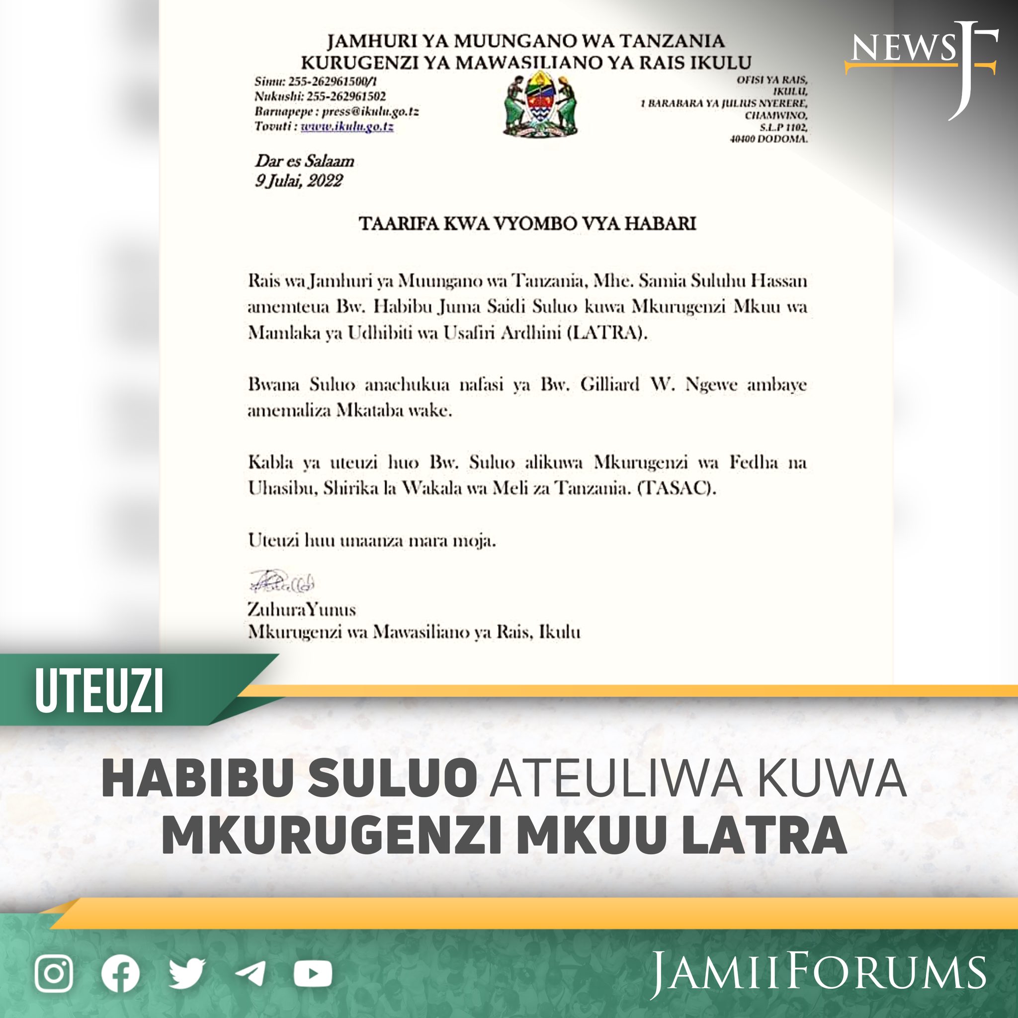 Jamii Forums on Twitter "UTEUZI Habibu Juma Saidi Suluo ameteuliwa