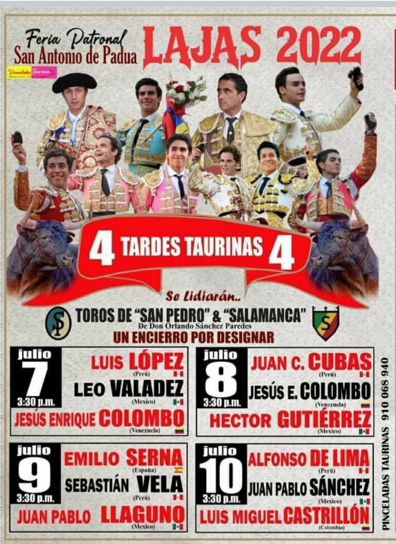 Hoy en Lajas, Chota, Cajamarca, Peru, Emilio Serna, Sebastián Vela y <a href="/jpllaguno/">Juan Pablo Llaguno</a>. Toros 🐂 de San Pedro y Salamanca.