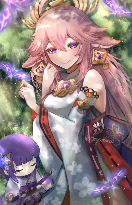 #原神 #GenshinImpact #Baal #yaemiko #雷電将軍 #八重神子 
影神子の単体verです🦊🦋 