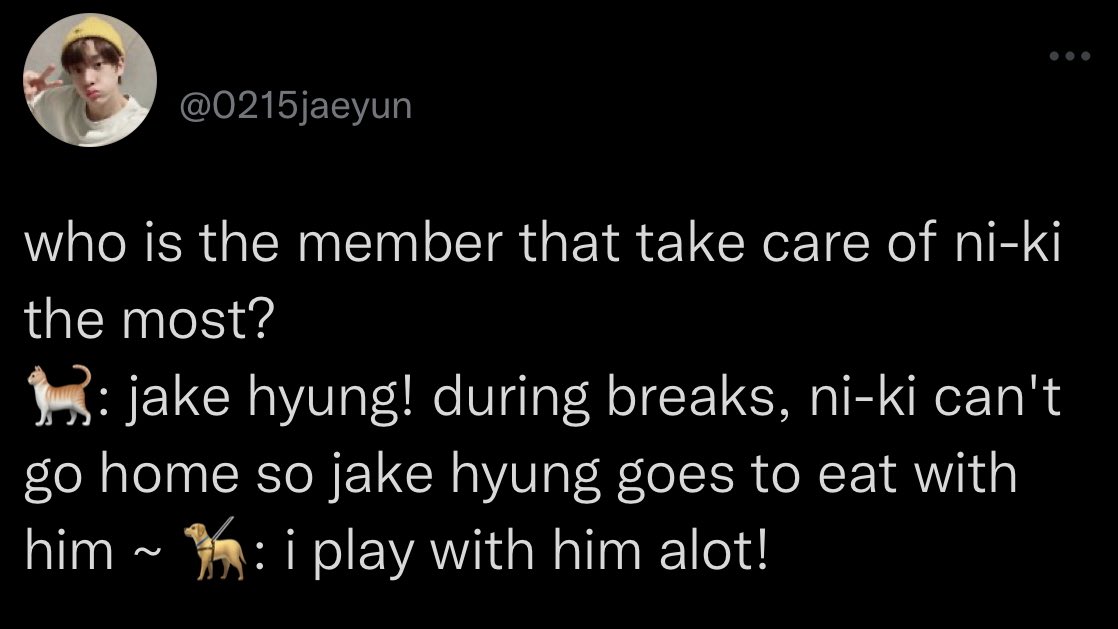 yunkisource's tweet photo. CRYING RN even jungwon the leader himself thinks that jake is the member that takes care of ni-ki the most 🥲 jake must’ve really spent a lot of time playing and attending to his younger brother </3 https://t.co/bwqJyQ69f6