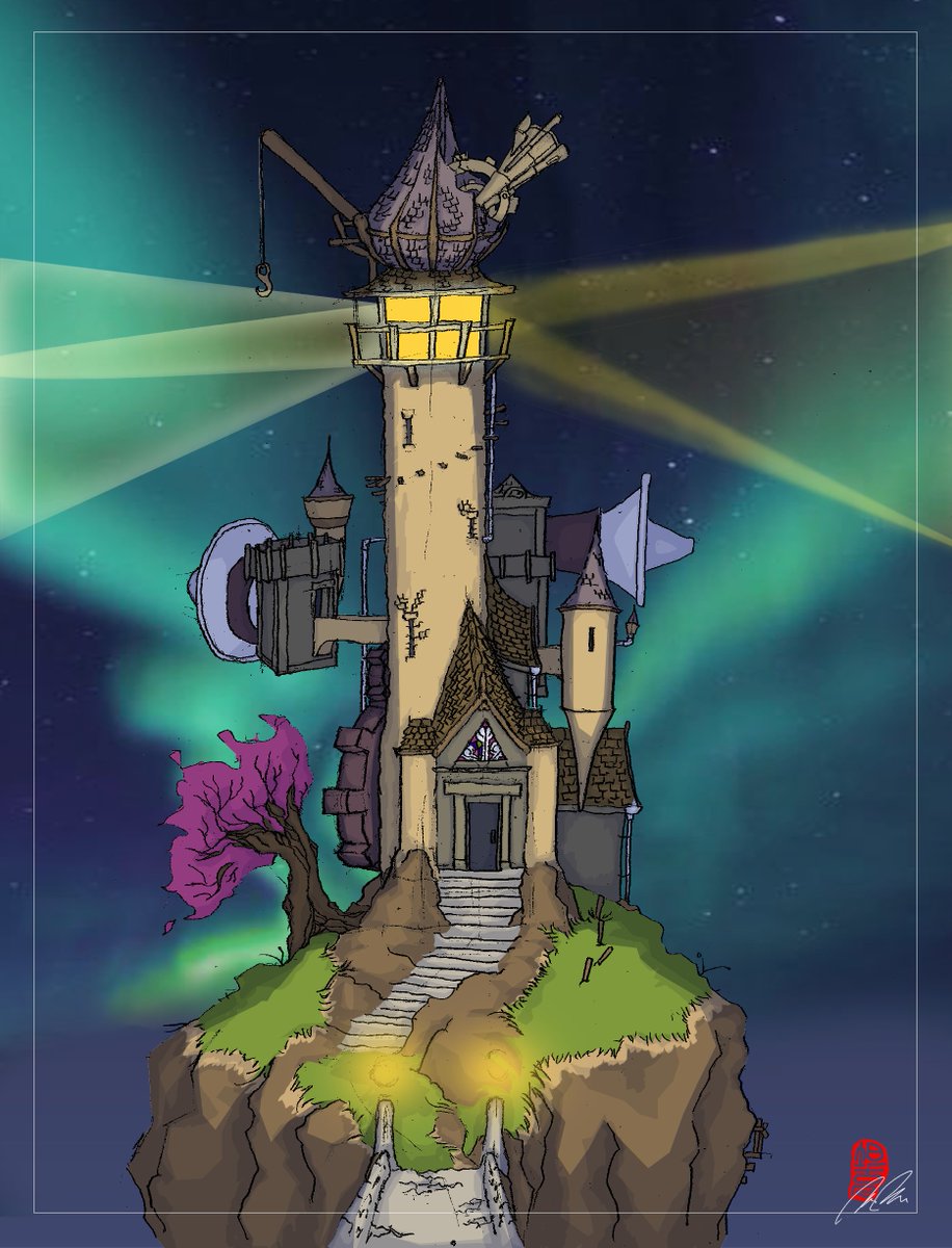 Tankgirly2's tweet photo. Started at Matariki weekend, finally the artwork is complted.
This is the lighthouse of Matlock, my homebrew city.
#dungeonsanddragons #DnD5e #DnD #digitalart #fantasyart #freelanceart #doodlepractice https://t.co/mGxxiLIVFg
