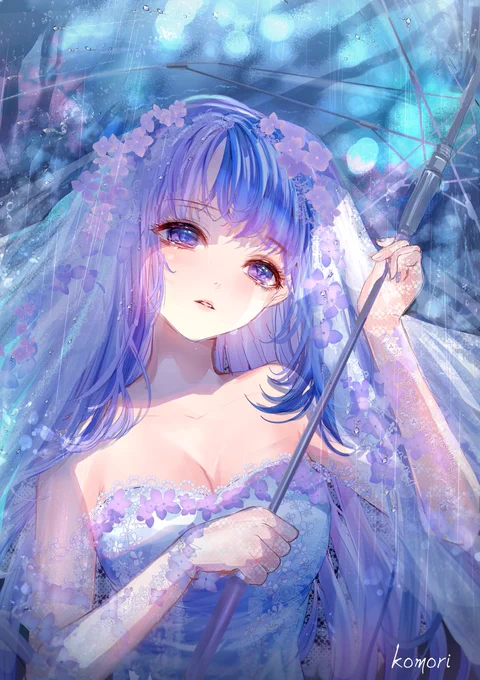 7月9日は泣く日ということで、涙の花嫁
イラストの再掲です☔
#泣く日  
#みんなのSNSなんでも展示会2022 