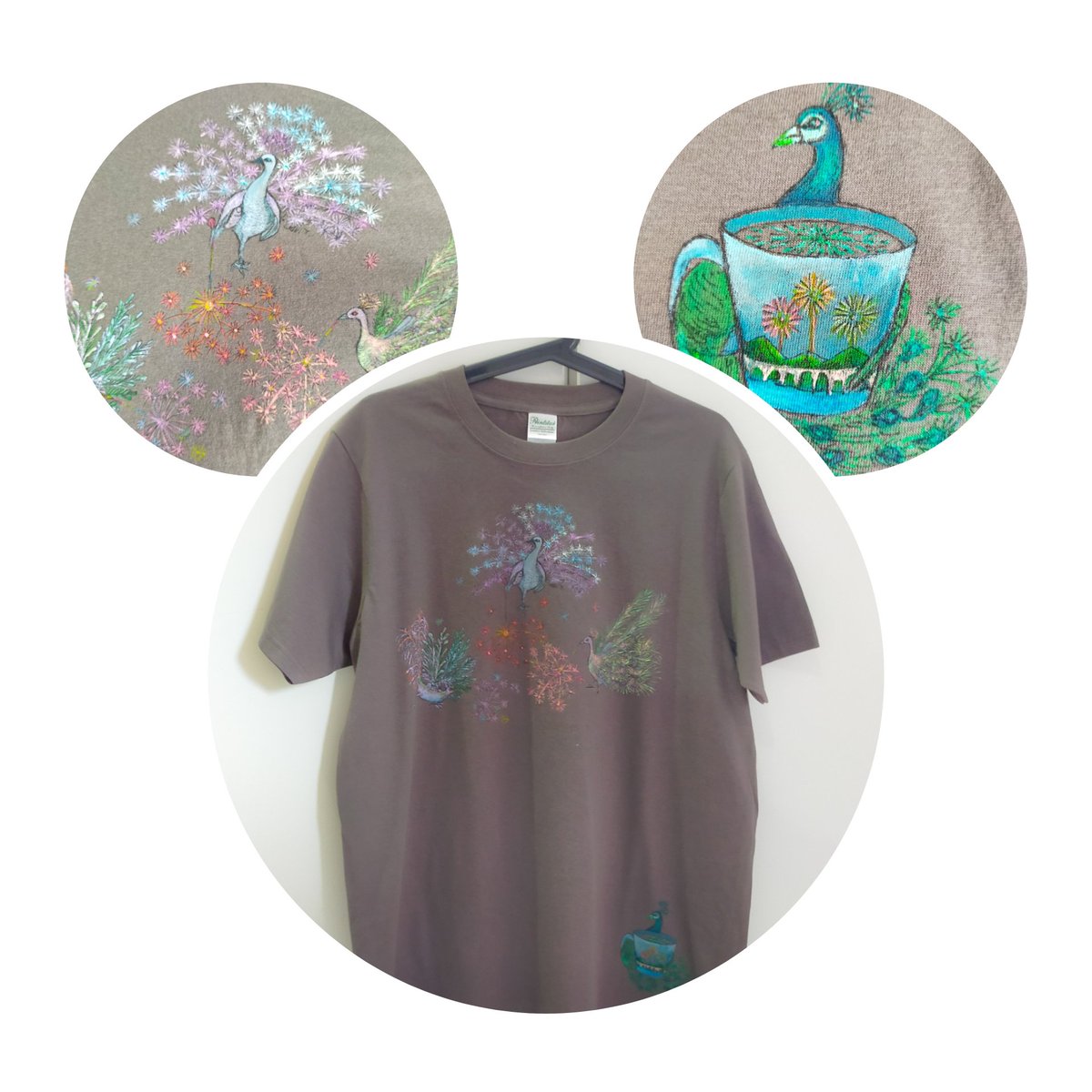 aki_toda97's tweet photo. アートラッシュ企画展「Tシャツ展」6/29(水)〜7/18(月)10:00〜18:00(火曜定休)に手描きのTシャツを追加搬入しました。
#Tシャツ展、#artsrush、#camisetasartísticas 、#tshirtart 、#tshirtartwork 、#Tシャツ、#代官山アートラッシュ 、#アートラッシュ企画展、#孔雀、#pavao、#peacock、#手描きT https://t.co/8TSO49hueW
