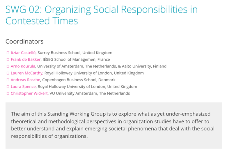 ArnoKourula's tweet photo. EGOS #SWG2 comes to a close. 4 wonderful years of thought-provoking research, sub-themes, PDWs & closing sub-plenary. A joy to be part of such an inclusive and supportive community! #ThankYou everyone @egosnet w/ @Prof_LSpence Jeremy Moon @Nolywe_ José Antonio Puppim de Oliveira https://t.co/wiSE5UXHDO