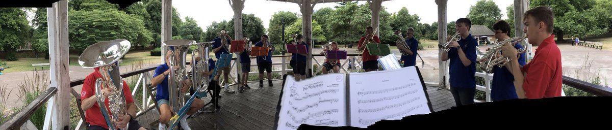 StowConcertBand's tweet photo. Norwich ✅ with a little help from a @CityofNorwichBB interloper! Now off to the seaside @gorlestonpav 🎶🍦🌊🎺 https://t.co/9NvHzHF6rr