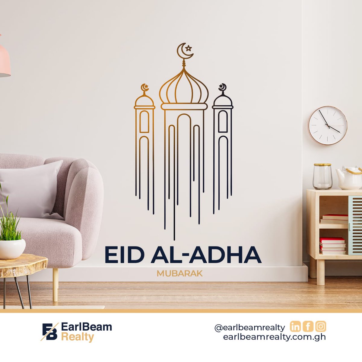 EarlBeam_Realty's tweet photo. EarlBeam Realty  wishes all muslims a happy #EidAlAdha.
.
.
#HappyHolidays #celebratingislam #eidadha #realestateghana #studioapartment #twobedroom #hotelapartment #onebedroom #earlbeamgroup #travelghana https://t.co/fhHfTS3ssM