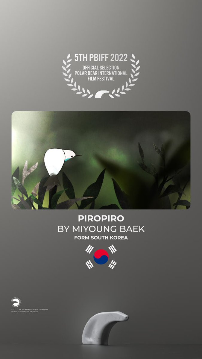 polarbeariff's tweet photo. OFFICIAL SELECTION
Piropiro by Miyoung BAEK - south korea
-----
#pbiff #Filmfestival #shortfilm #film #asskfilmfestival #festival #movie #animation #actor #filmmaker #filmfestival #climatechange #dkkultur #dkfilm #danskfilm #earth #filmfreeway #saveplanet #climateaction #planet https://t.co/P3a1CDXrLD
