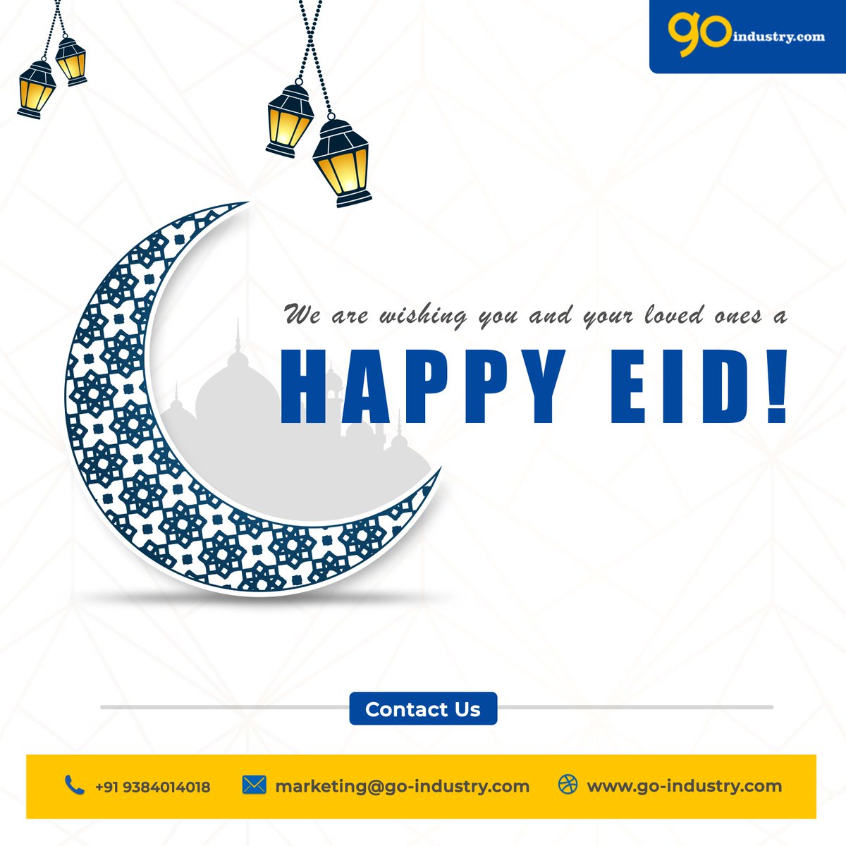 go_industry's tweet photo. Eid Mubarak.
On the occasion of Eid-Al-Adha, Go Industry wishes you and your loved ones a blessed and prosperous #eid
#eidmubarak #eiduladha2022  #onlinestore   #supplier #happyeidmubarak #alloverindiashipping #immcomponentsupplier #indiansupplier #plasticmoldingindustry https://t.co/zUIgR6J5eQ