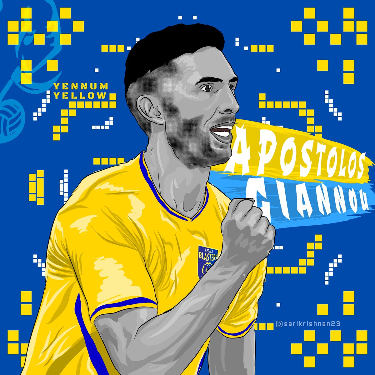 Appuettan in the house 💛

New work 🎨
#YennumYellow #keralablasters #KBFC @KeralaBlasters