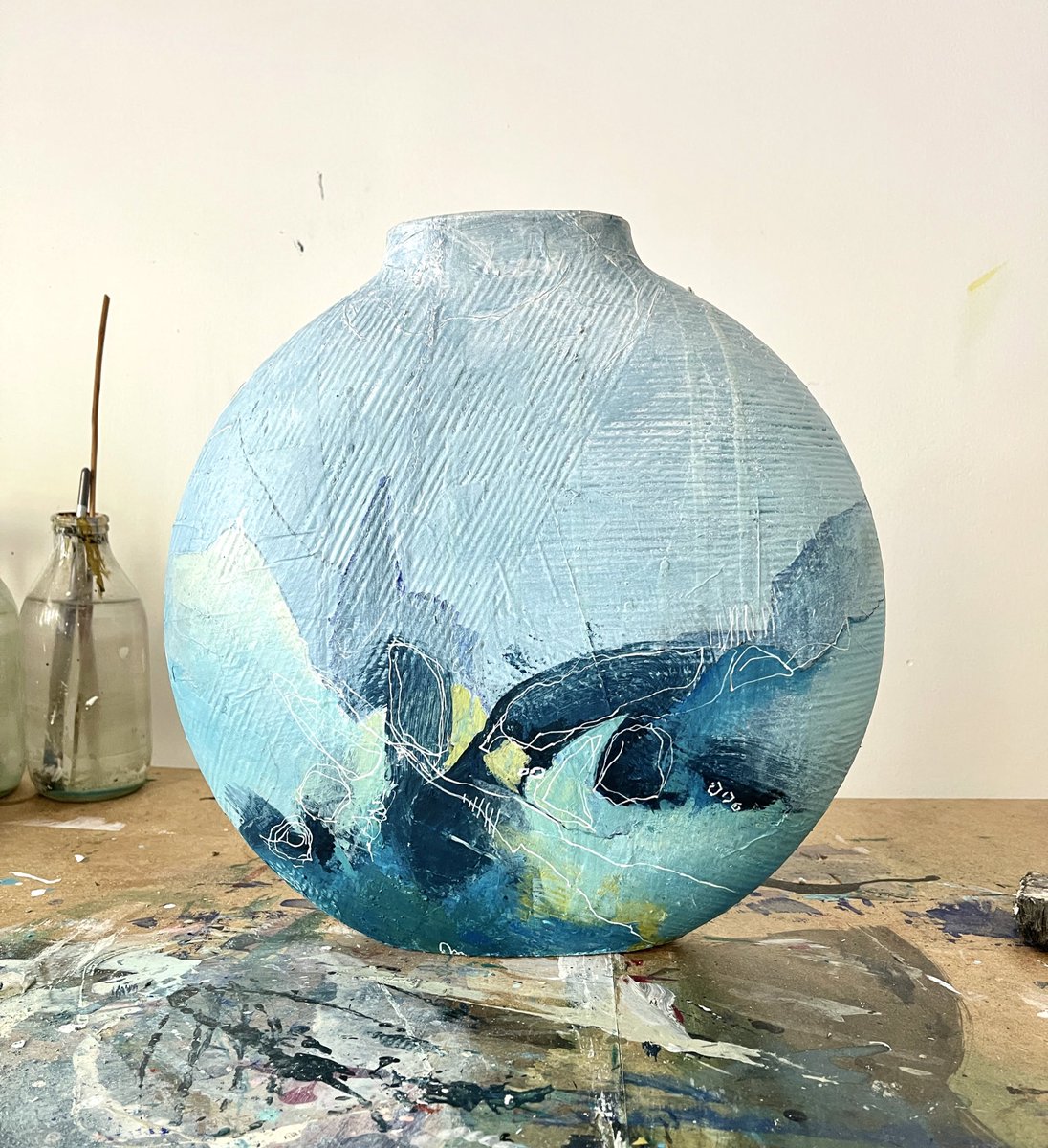 The latest update on this piece - it may ‘evolve’ again today. You can watch the process video Instagram.com/clarenordbruch… #art #abstractexpressionism