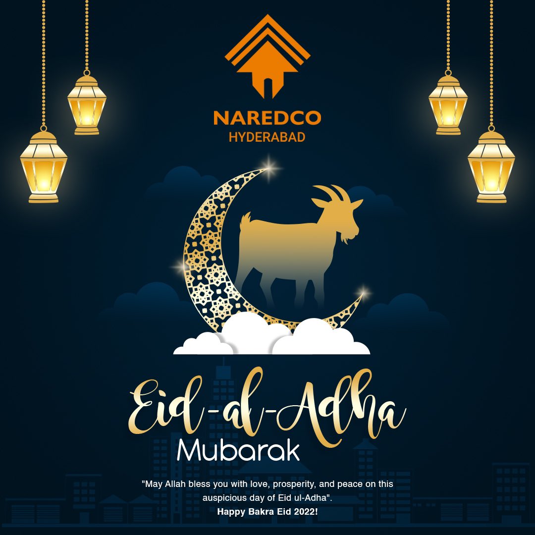 NaredcoH's tweet photo. May you be blessed with good health and success. Sending love to you and your family. #Eid Mubarak! #naredco #hyderabad #realestate #treda #naredconational #festival https://t.co/Wk7hwTPiG4