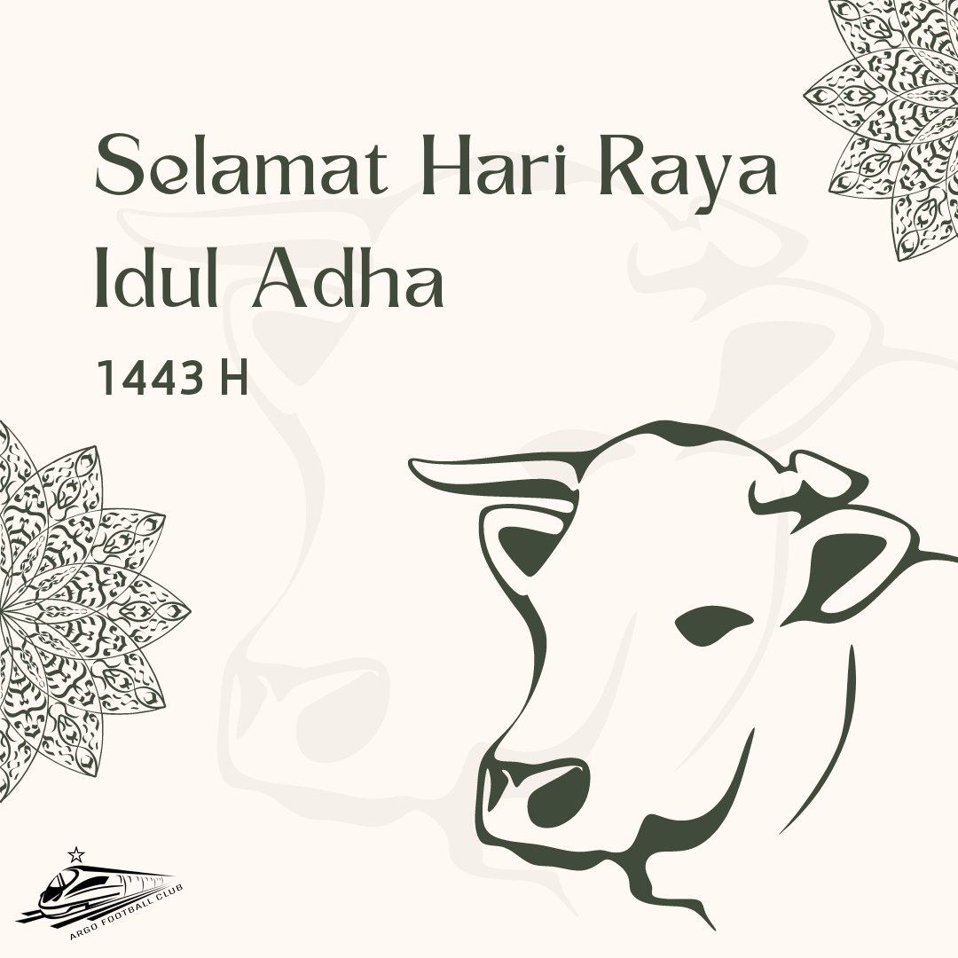 argofc_'s tweet photo. Segenap Keluarga Besar Argo FC mengucapkan Selamat Hari Raya Idul Adha 1443 H.
.
#Argo #IdulAdha1443H https://t.co/6o1AkCbxsf