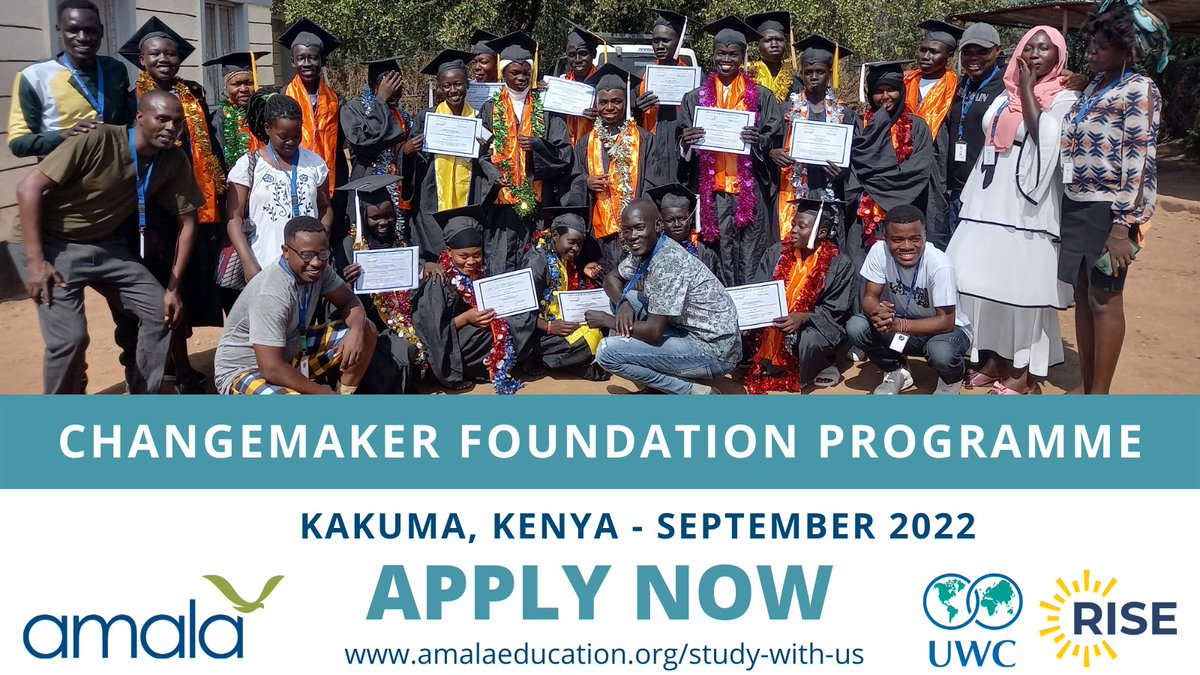 Applications are now open for our third cohort of the Changemaker Foundation Programme starting in September 2022 in Kakuma! 

Learn more and apply here:amalaeducation.org/study-with-us

Application deadline: 31 July 2022 

#EducationForChange #Changemakers #Kakuma