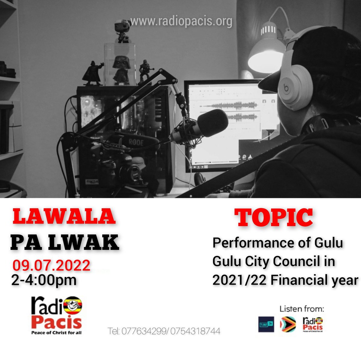 RadioPacisGulu's tweet photo. #OnAirNow!
Do you think Gulu City Council has done to the expectations in the last financial year?
Be part of the discussion with our panelists:
@Mapenduzi_Ojara
@GuluCityCouncil
@BenOngomTweets
#Palaring
#LawalaPaLwak
#PeaceOfChristForAll https://t.co/YSjsOaVEkW