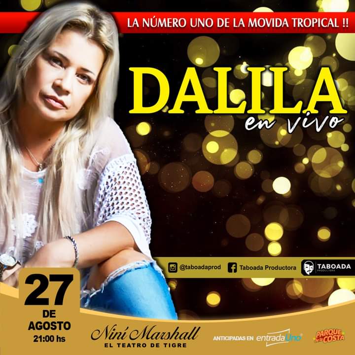 🔴Siiiiiiiii ‼️‼️‼️ ‼️‼️‼️‼️‼️
El 2️⃣7️⃣ de Agosto LLEGA LA DIOSA DEL VERBO AMAR, LA NÚMERO 1° DE LA MOVIDA TROPICAL al  NINI MARSHAL de Tigre ‼️
Ya podés comprar tus entradas para ver a <a href="/dalilaoficial/">Dalila</a>.ok 
🎫 Conseguilas en entradauno.com y en boleterias! 🥰💥🎊