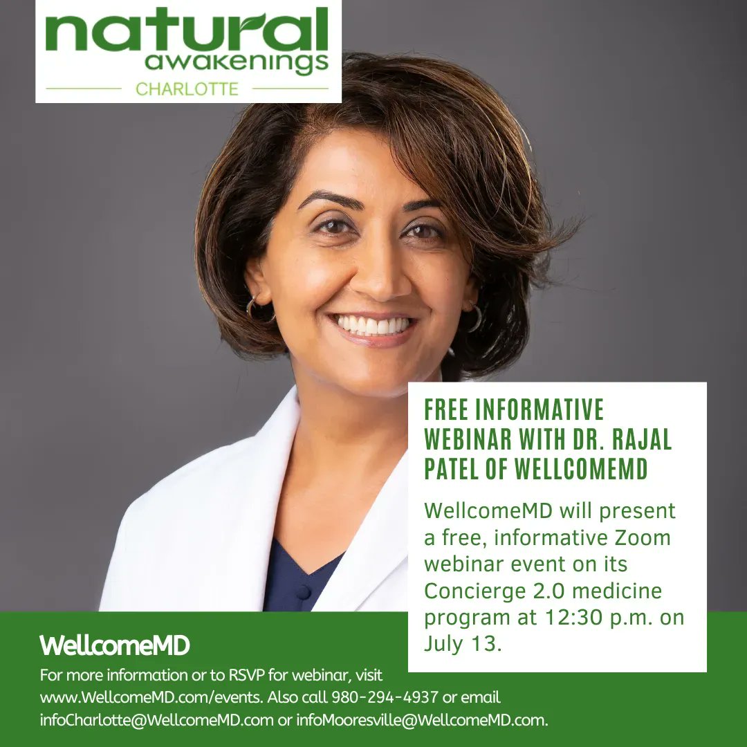 DrEddyClinic's tweet photo. RT @NaturalCLT: Free Informative Webinar with Dr. Rajal Patel of WellcomeMD. https://t.co/plENOLOrLg
#medical #webinar #zoom #meeting #conference #event #health #healthcare #doctor #physical #patient #medicine #lifestyle #functionalmedicine #integrativ… https://t.co/vzjbNrY0Yh