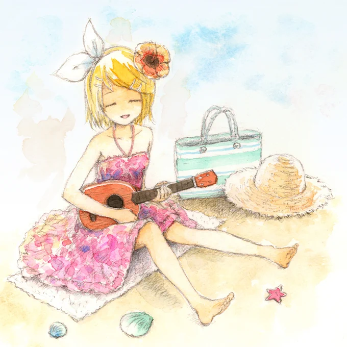 昨日出そうと思ってた過去絵のリンちゃん
2015年の絵ですね～ 