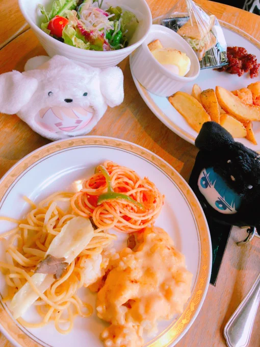 担当さんとご飯行ったときの🍽担当さんちのおまんじゅも一緒に…🫶 #君ないあにずきん 