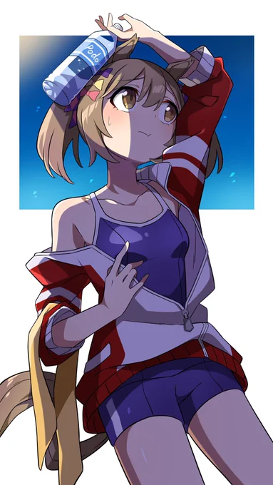 毎日暑いので冷やしファル子☆
 #ウマ娘 #スマートファルコン 