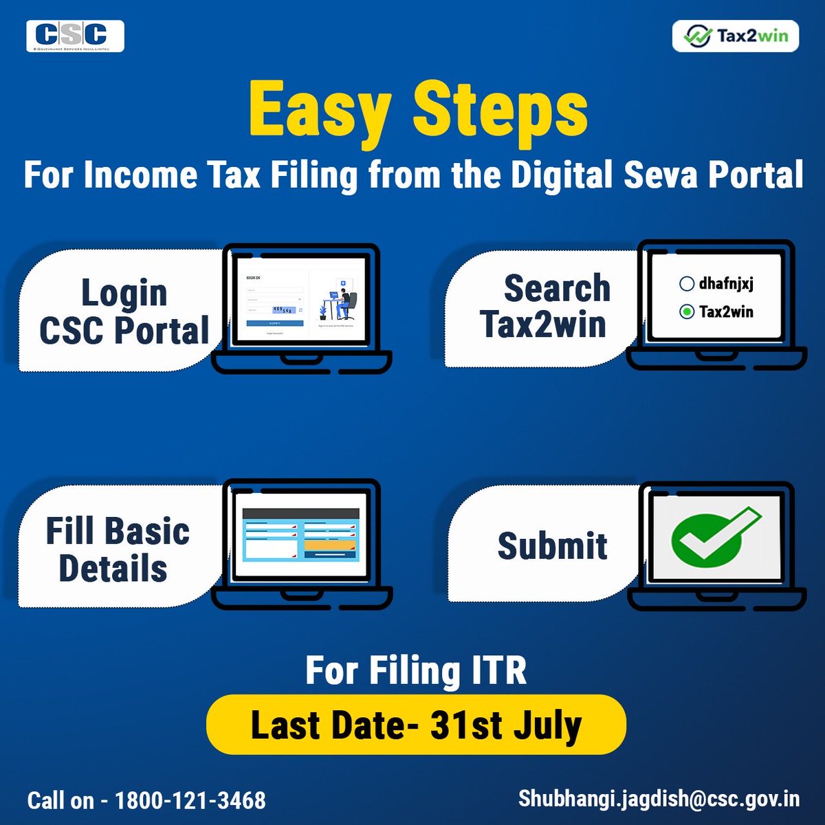 Easy Steps for Income Tax from the Digital Seva Portal...