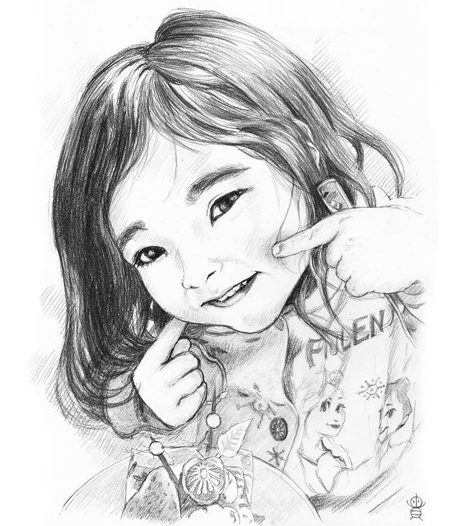 ココナラでお描きした似顔絵、お客様に許可いただきアップ!✍️😊
ケーキを前にご満悦の女の子ちゃん✨
どうですか、このあざと可愛いポーズ🥰
ほっぺぷにっ子ちゃんです🎶
#似顔絵 #鉛筆画 #絵描きさんと繋がりたい #イラスト好きな人と繋がりたい #ココナラ