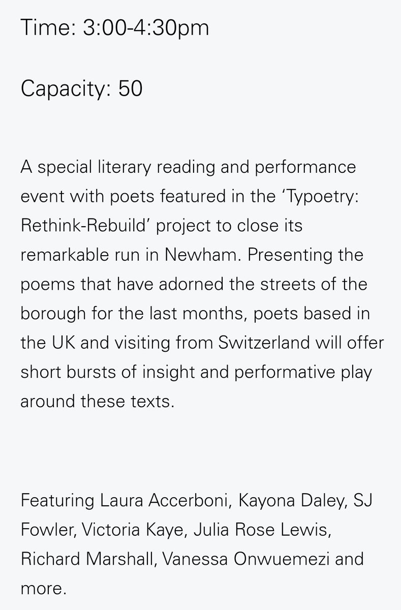 stevenjfowler's tweet photo. Next Sunday July 17th at 3pm the immense #TYPOETRY project comes to an end @ApplecartArts in East Ham. Performances by @RushikaWick @onwuemezi @Lilysbarnmate @vlkaye @316review and more. Free but tickets here https://t.co/vbG7qZf1XU https://t.co/g4yv8jnN0P