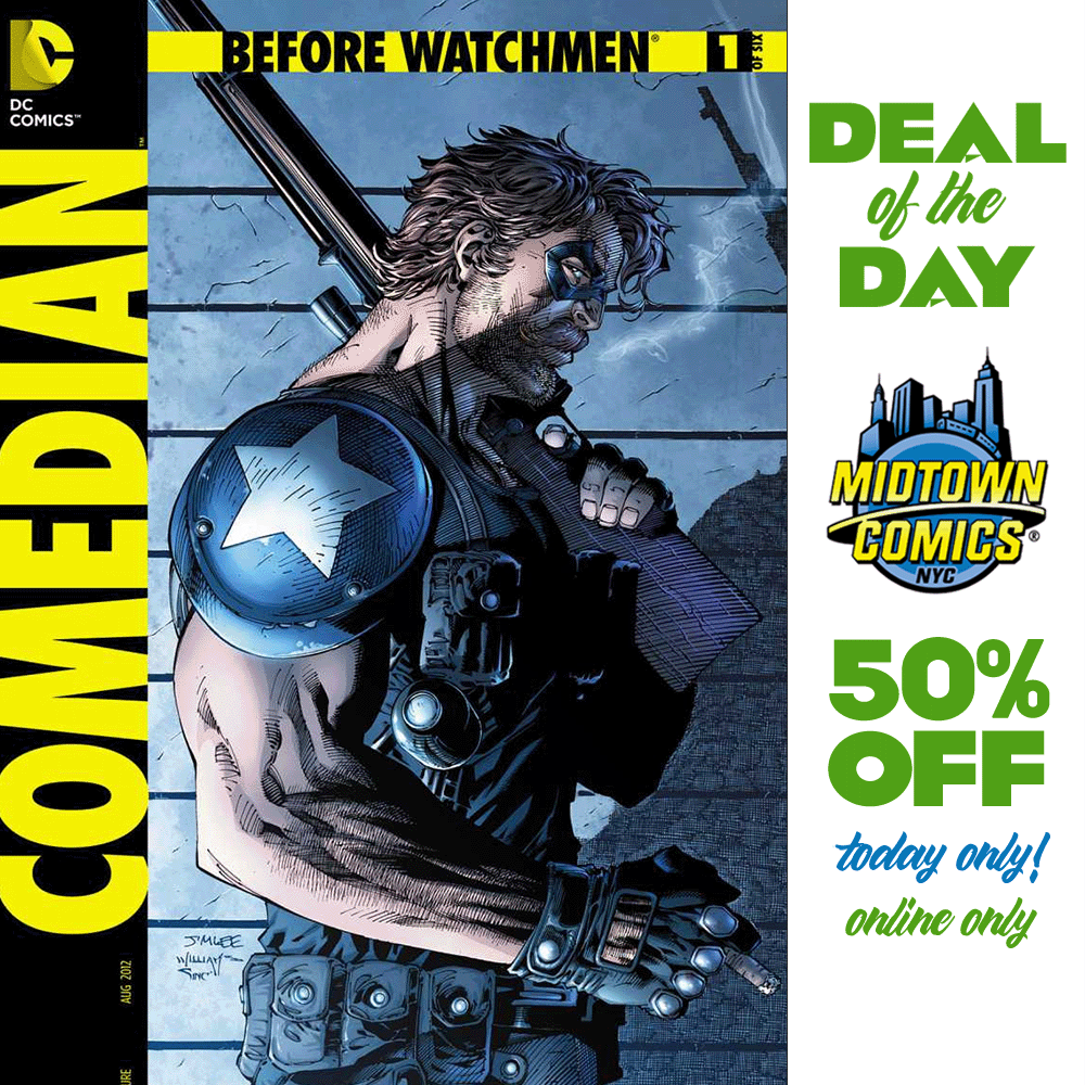 MidtownComics's tweet photo. 🔥#DealoftheDay🔥 50% off ON TODAY’S HIGH END #VARIANT PICK!
Every day there’s something new!
👉https://t.co/FQlDcy7VCr
👉#BeforeWatchmen #Comedian #1 Cover E Incentive #JimLee Variant Cover
#IncentiveCover #MCDOTD #ComicCollector #VariantCover #comicart #TopVariant https://t.co/1D1DzCdEXO