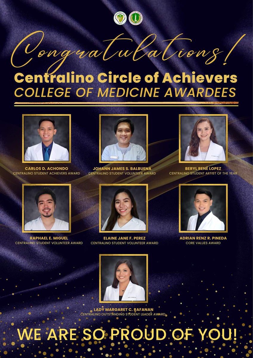 mcumsc's tweet photo. The purpose of human life is to serve, and to show compassion and the will to help others.

The MCU Medicine Student Council congratulates the College of Medicine students who were awarded in the recently concluded Centralino Circle of Achievers event.

Congratulations! 🏅 https://t.co/kpxMEbtJ7U
