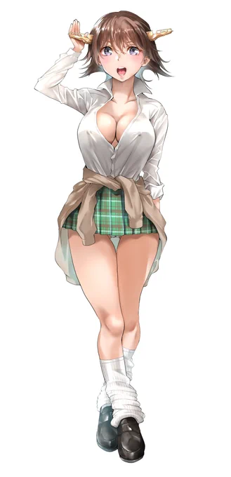 ノーブラ制服 比叡ちゃん

ワタクシの描く絵はほぼノーブラなんですw
#ノーブラの日 