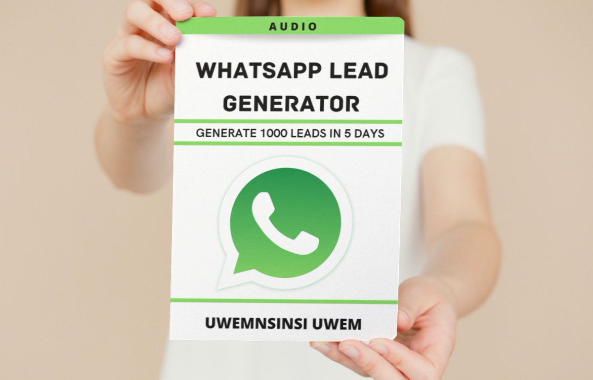 Learn how to generate 1000 high quality leads to your WhatsApp in 5 days without paying for ads

You can get it for FREE

Like &amp; RT this post then send a DM with the keyword done to get yours

P.S        Must be following..........