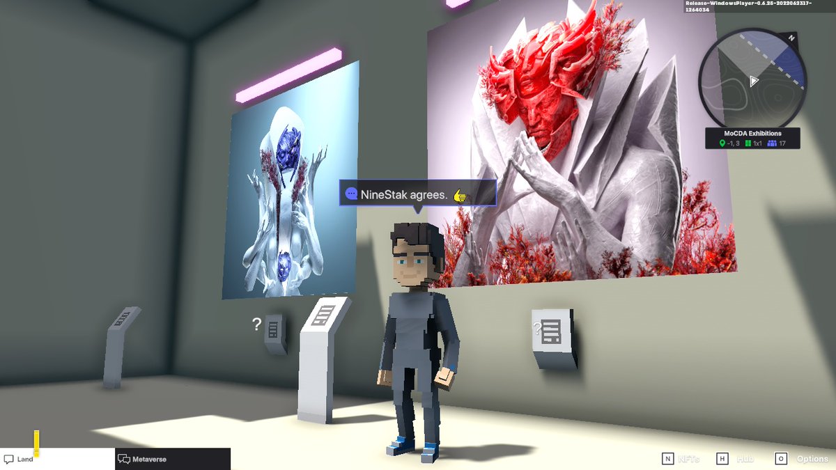 NineStaks's tweet photo. @TheSandboxGame @MOCDA_ I just participated in the #TheSandbox weekly contest for a chance to win 200 mSAND! Here is my favorite piece from the ‘Impossible Worlds’ exhibition, check out my screenshot below!
👇 https://t.co/Vy6outzFkJ