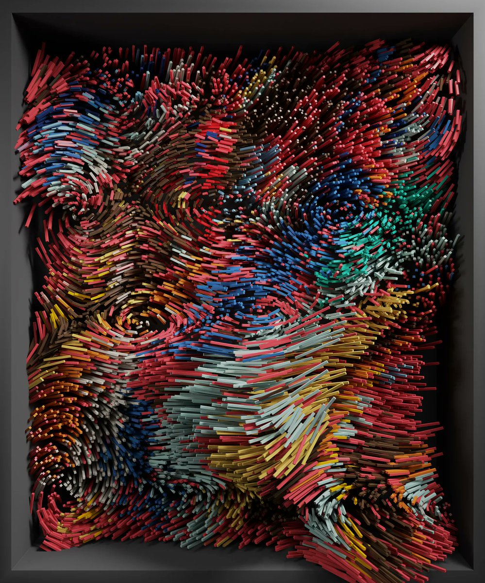Puke1260's tweet photo. Art project called @denzadol. Very cool digital style that just draws me in with the chaotic details. 
The creator even made a way to download a 14k high-res version that I plan to get large canvas prints made of. https://t.co/JUoVKqBKA5