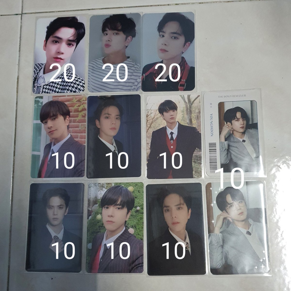 chocobbangz's tweet photo. WTS
THE BOYZ YOUNGHOON PHOTOCARD

all price stated on pic
no nego
all bought at the same price. 

HELP RETWEET TYSM
@pasartheboyz @PasarTheBoyzMY @deobimarket @TBZMARKETMY_ @marketbz @bazaardeobi
#pasartheboyz #pasarTBZ https://t.co/vQlGVQo2tC