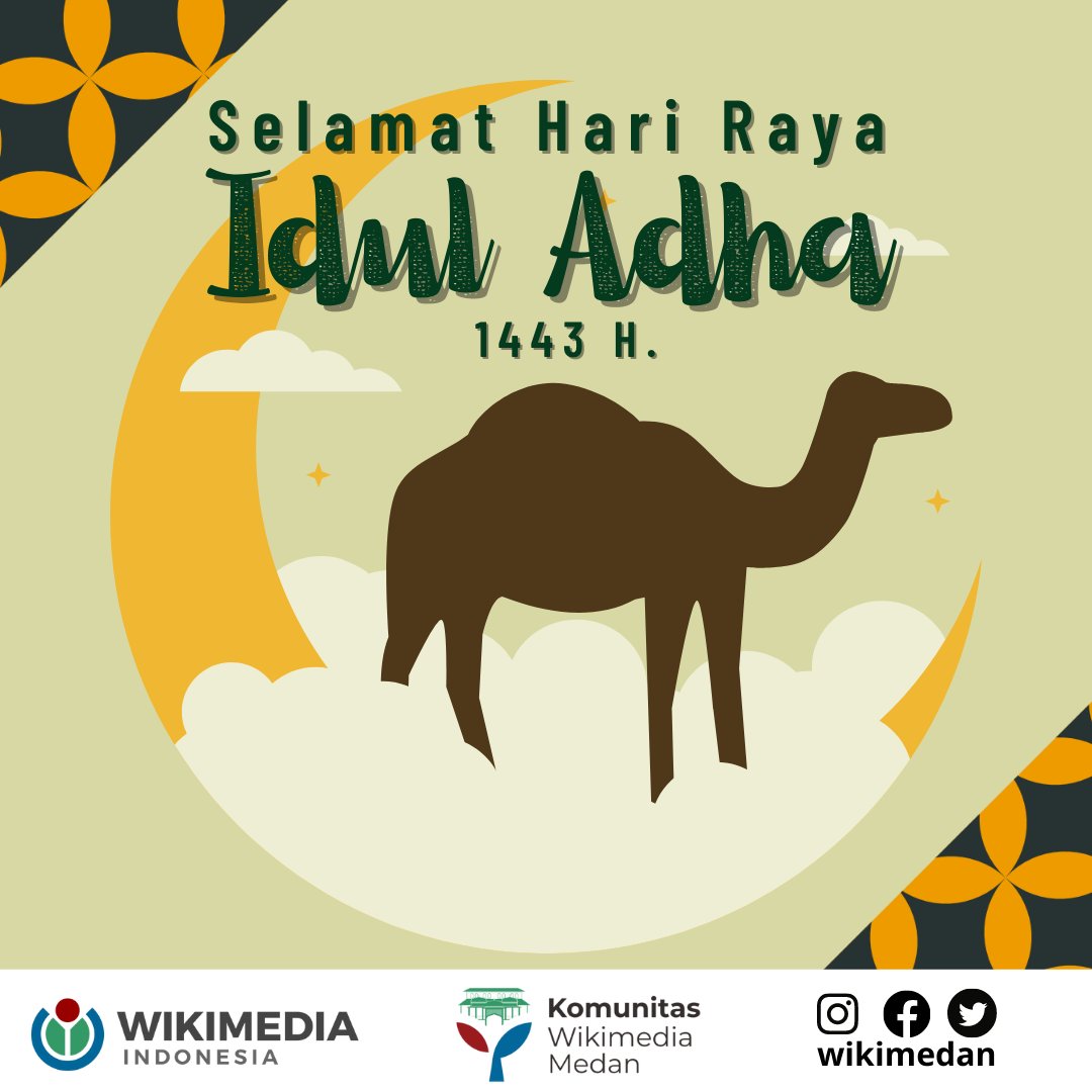 wikimedan's tweet photo. Selamat Hari Raya Idul Adha 1443 H.
Semoga Idul Adha kali ini menjadi semangat kita dalam berkurban, harapan kita akan ampunan Allah, dan keteguhan kita dalam beriman kepada Allah.
#IdulAdha #EidAlAdha #IdulAdha2022 #WMID #WikimediaIndonesia #WikiMedan #BebaskanPengetahuan https://t.co/N4aZ3NBdhM