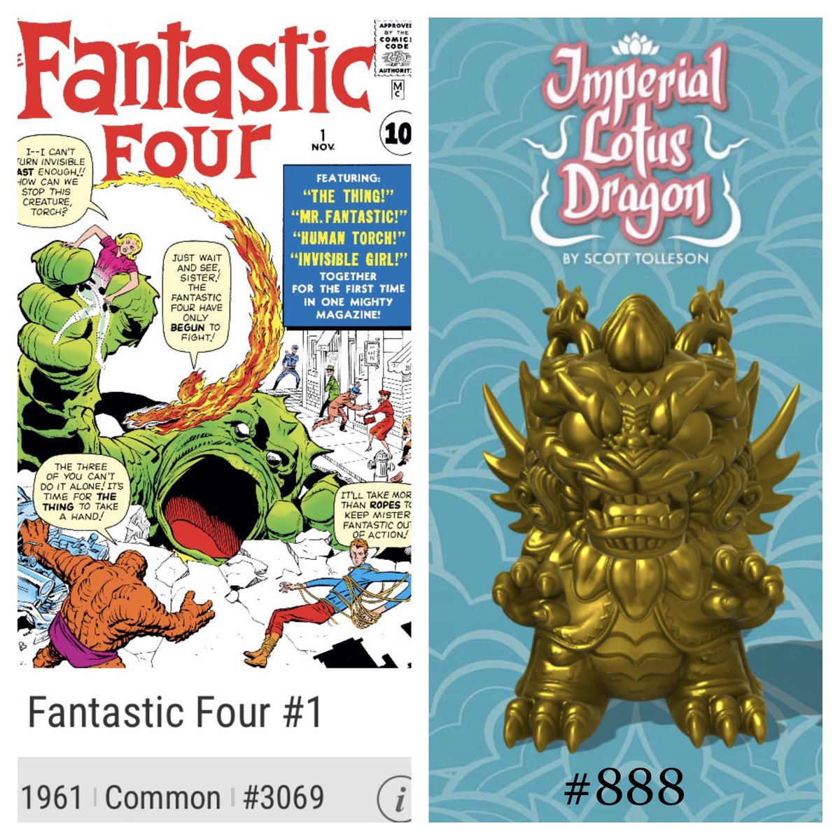 mikecatt4's tweet photo. I am looking to acquire Gold Dragon #888 for a Gold Dragon member co-ownership scenario. To help me find the owner, FOLLOW and RETWEET for a chance to receive this edition of Fantastic Four #1 (when transfer is possible) “selected July 20th”. Thanks! @RealRandyChavez @TapsTrades https://t.co/rpvlzXAnXD