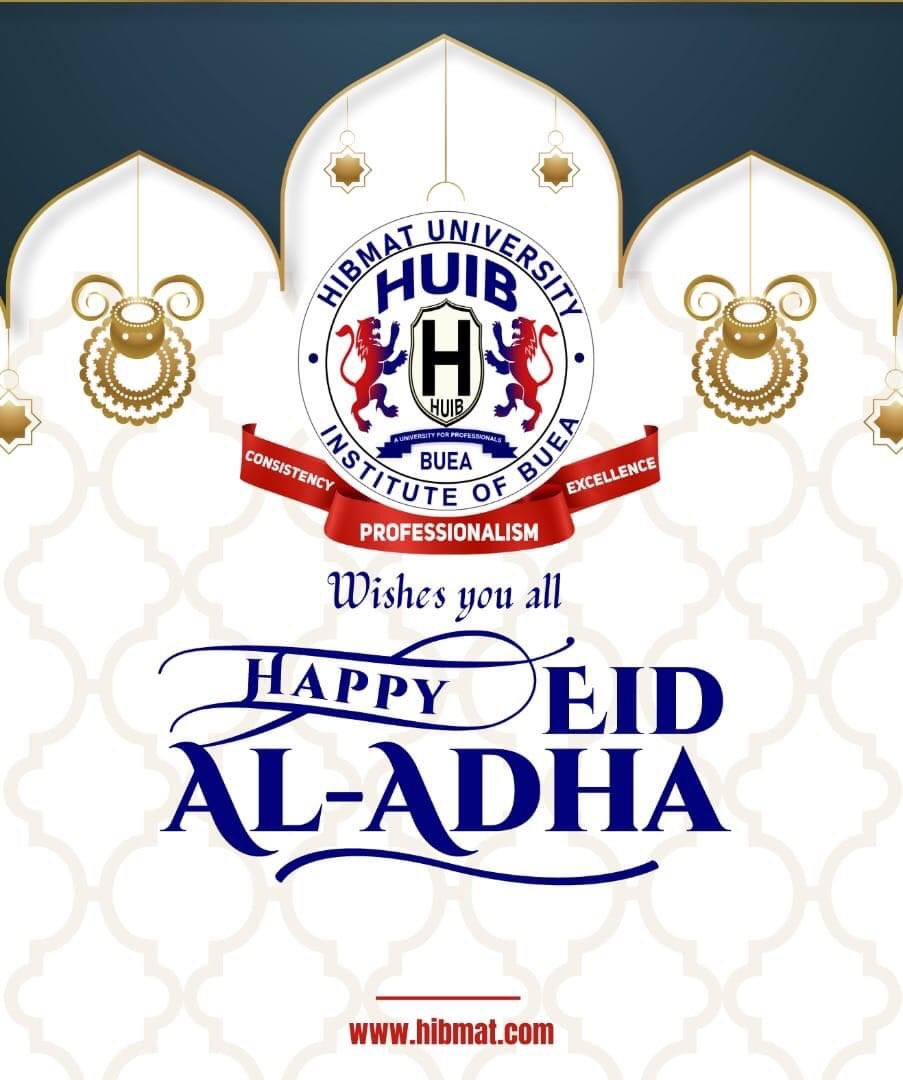HuibCameroon's tweet photo. Happy Feast day to our Muslim brothers and sisters.
Don't forget HUIB and HIBMAT Douala are open to welcoming students from different religious backgrounds.
#HUIB #eiduladha2022 https://t.co/79O9jhnWlP
