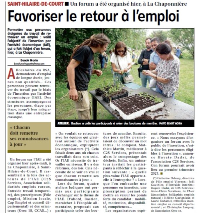 LeMaoutMP's tweet photo. 📌 L'insertion par l'Activité Économique #IAE 🤔: Un dispositif favorisant le retour à l'#Emploi 
➡️Une belle initiative  en partenariat @poleemploi_RCVL et les structures #IAE
👏Équipes de Vierzon 
@cathdeleury https://t.co/9aRsQ7wZjx